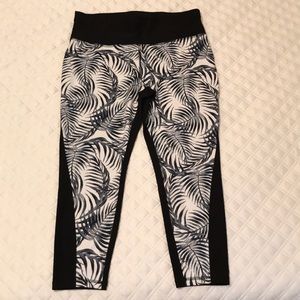 High Waisted Palm Leaf Workout Pants